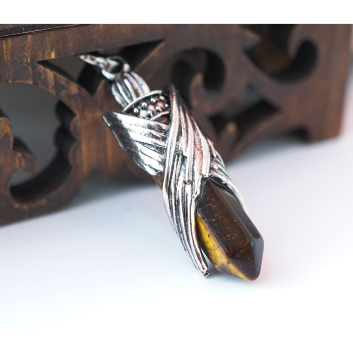 Pendant Tiger's eye In the wings of an angel