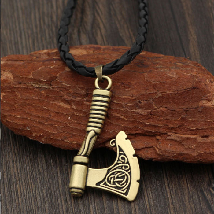 Viking Axe Pendant Yellow Metal