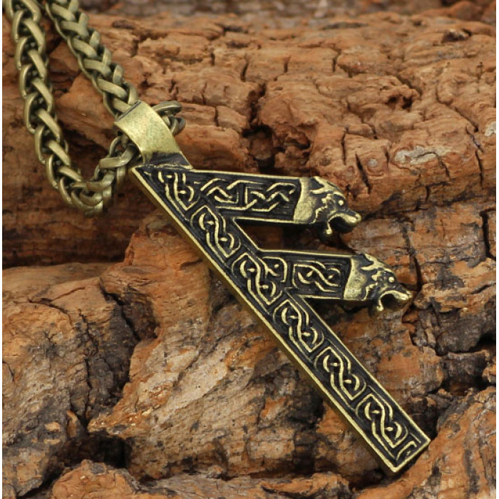 Ansuz pendant yellow metal