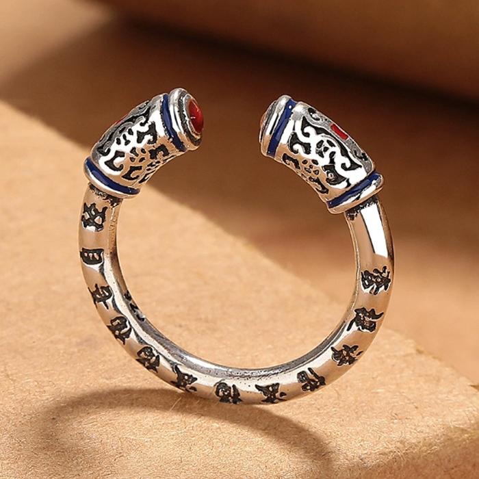Heart Sutra Ring on a Staff