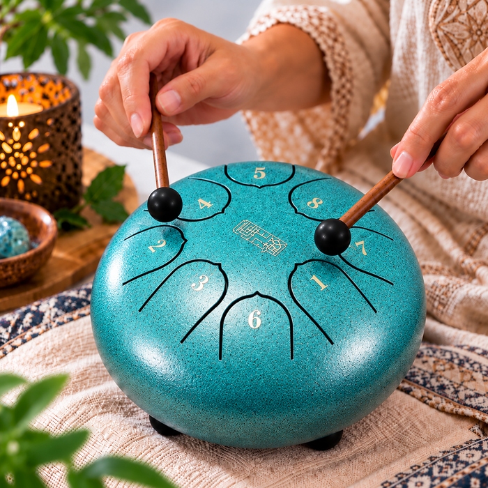 Глюкофон "Happy Drum" 8 нот колір Малахітовий