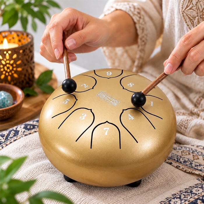 Глюкофон "Happy Drum" 8 нот колір Бежевий глянець