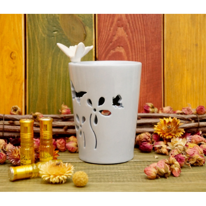 Aroma lamp ceramic Butterfly on the edge №D