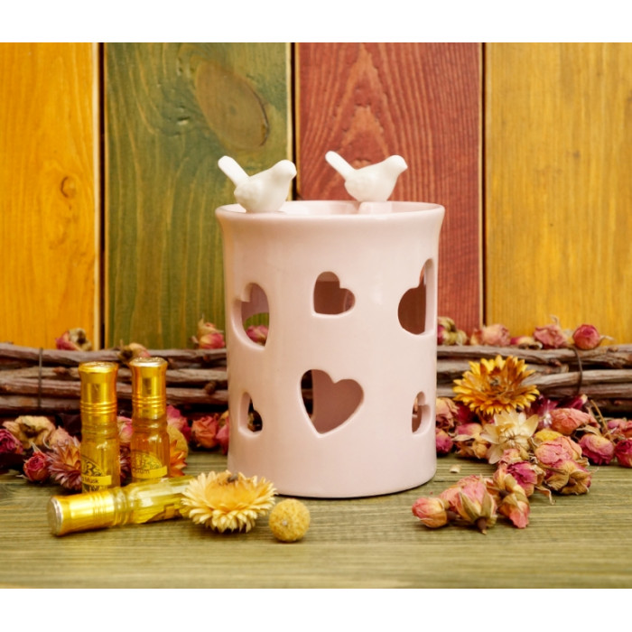 Ceramic aroma lamp Two birds on the edge №B