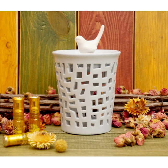 Aroma lamp ceramic Bird + squares №C