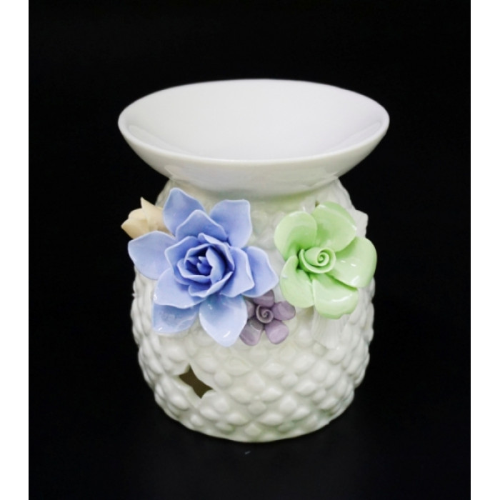 Aroma lamp ceramic with flowers №A