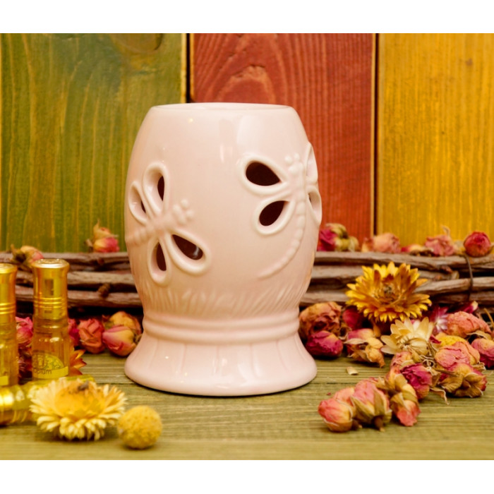Aroma lamp ceramic Dragonflies Pink