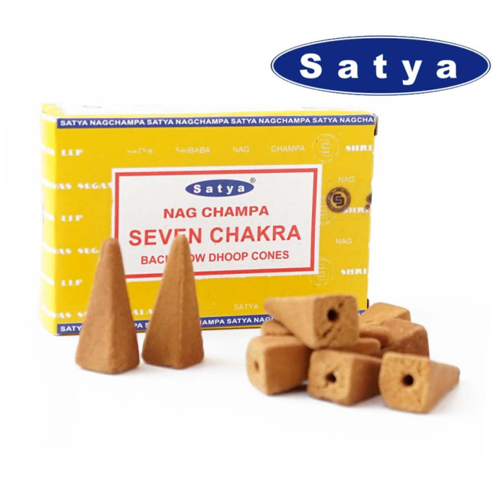 Ароматичні конуси Сім чакр Satya Back Flow cones SEVEN CHAKRA 