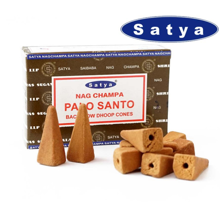 Ароматичні конуси Пало Санто Satya Back Flow cones PALO SANTO 
