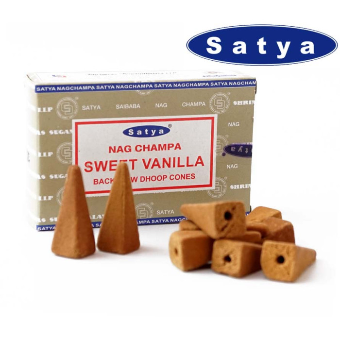 Ароматичні конуси Солодка ваніль Satya Back Flow cones SWEET VANILLA 