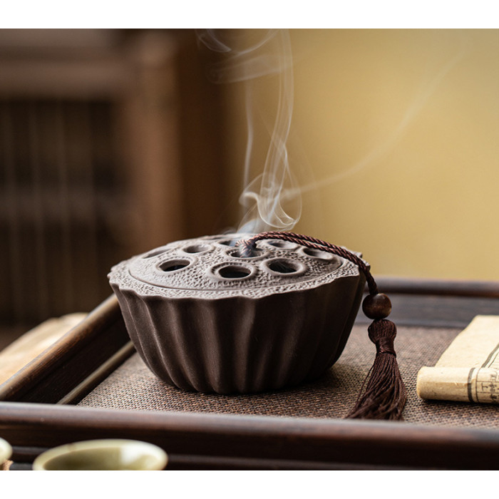Incense Burner Lotus Root Brown
