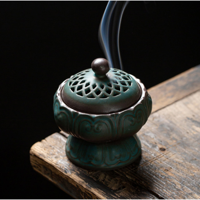 Incense Burner Aroma of Good Luck Green