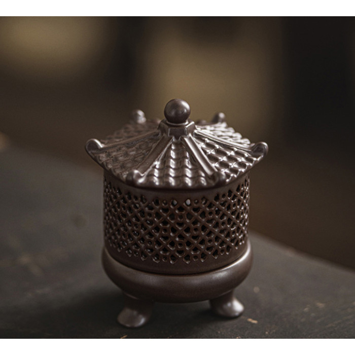 Incense Burner Gazebo Brown