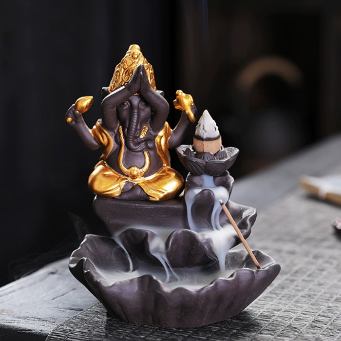Backflow Incense Burner "Namaste Ganesh"