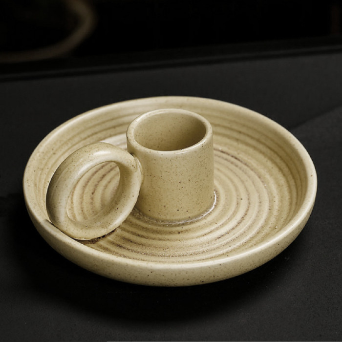 Palo Santo Ceramic Stand with Handle Yellow
