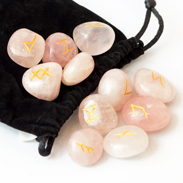 African Rose Quartz Runes
