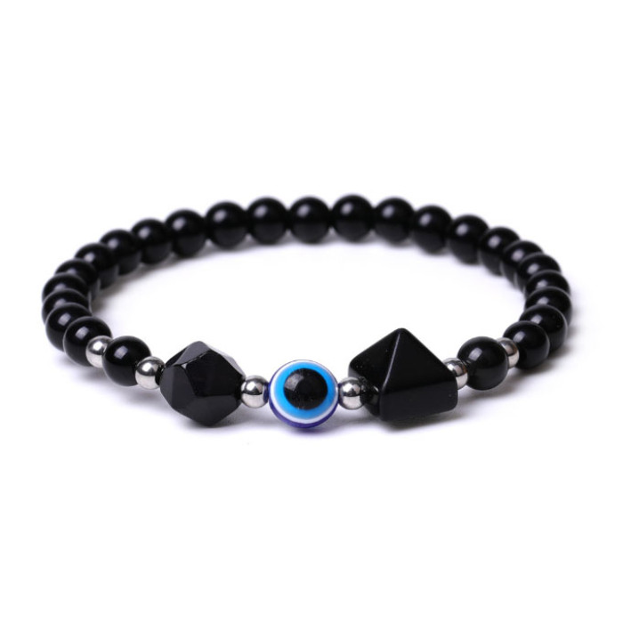 Pyramid Bracelet Black Obsidian