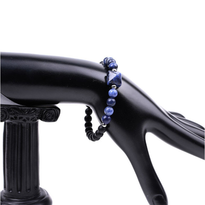 Bracelet Pyramid Lava Stone Lapis Lazuli