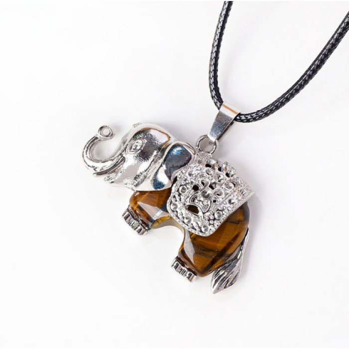 Pendant Elephant insert Tiger's eye
