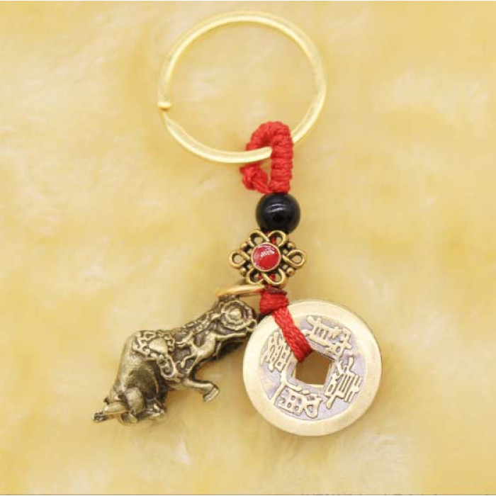 Feng Shui Ox Zodiac Keychain
