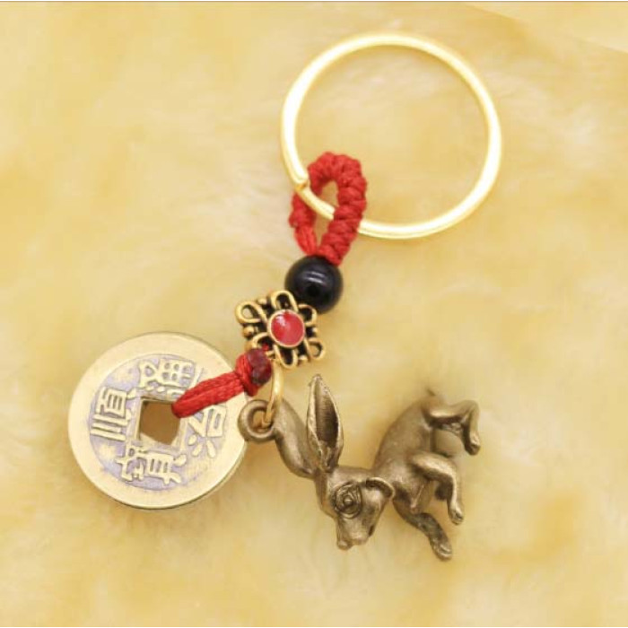Feng Shui Rabbit Zodiac Keychain