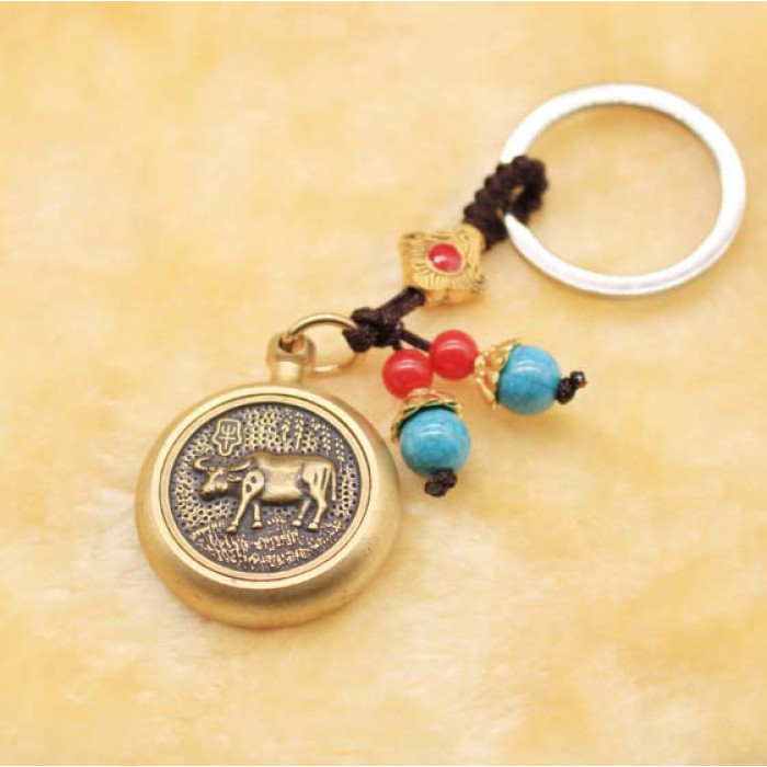 Feng Shui Ox Zodiac Keychain Keychain