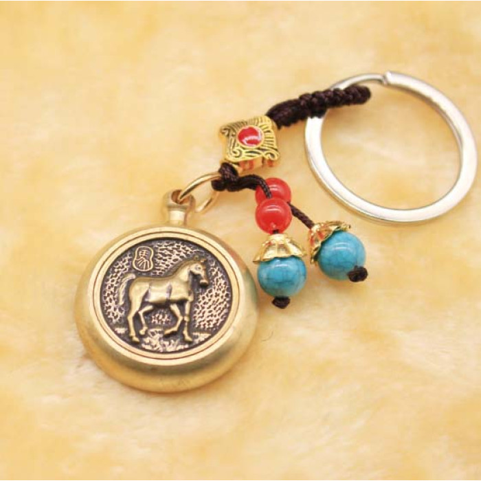 Feng Shui Horse Spinner Zodiac Keychain
