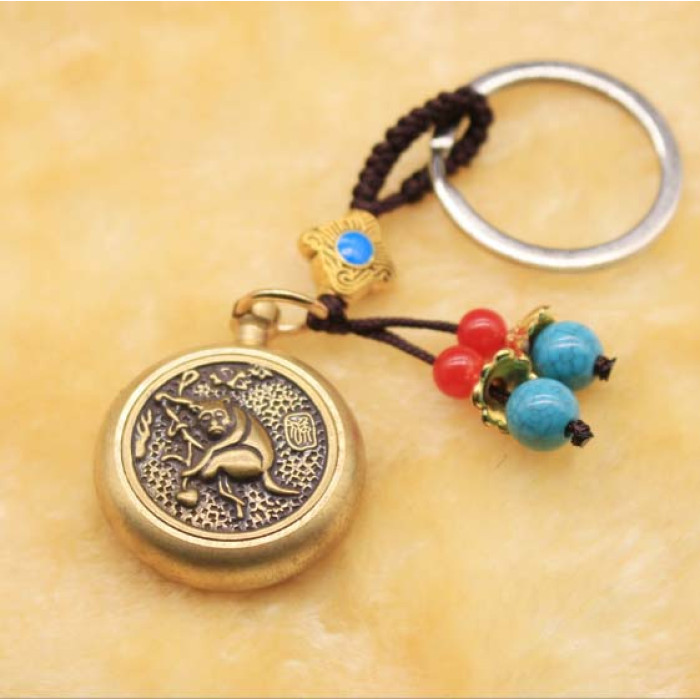Feng Shui Monkey Spinner Zodiac Keychain