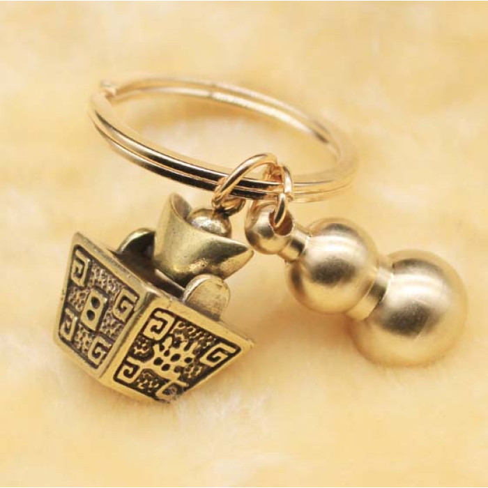 Feng Shui Ulou Abundance Bowl Keychain