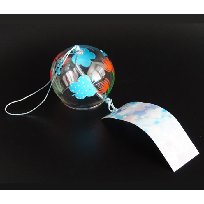 Japanese glass bell Furin Four butterflies