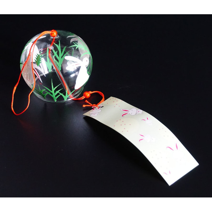 Japanese glass bell Furin Four hares