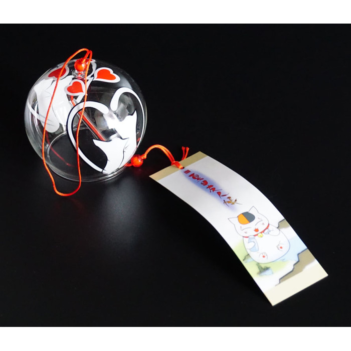 Japanese glass bell Furin Pair of cats