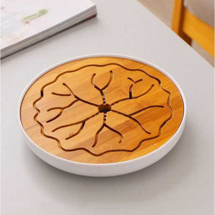 Chaban round lotus leaf White 