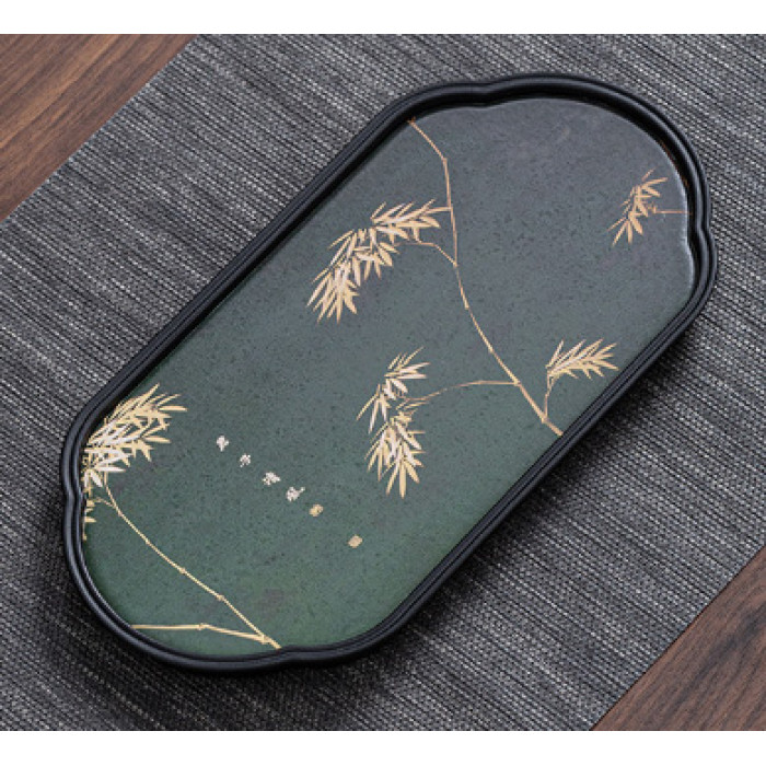 Chaban for the Gongfu Cha tea ceremony "Green bamboo" oval