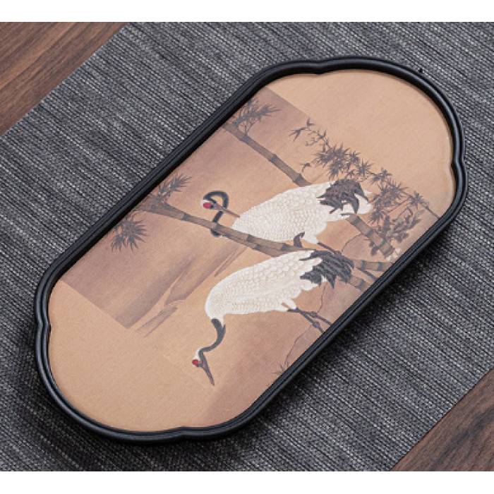Chaban for the Gongfu Cha tea ceremony "Cranes" oval