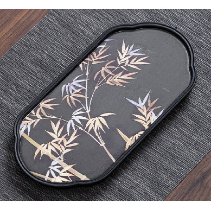 Chaban for the Gongfu Cha tea ceremony "Black bamboo" oval