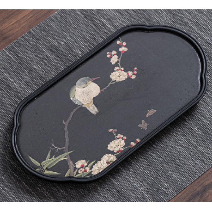 Chaban for the Gongfu Cha tea ceremony "Apricot flowers" oval