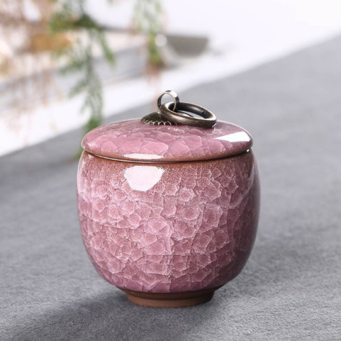 Tea caddy for storing tea "Cracked ice" Diamond lilac
