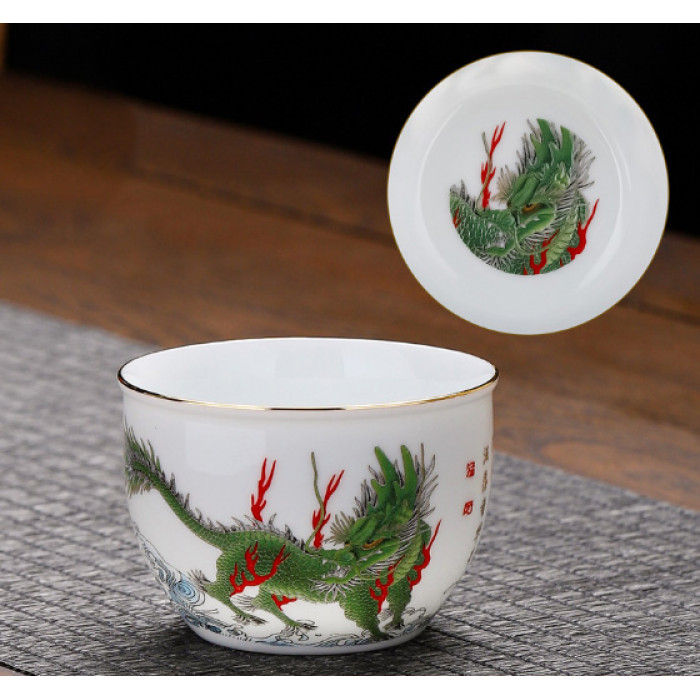 Porcelain Chabei Tea Ceremony Cup "Qilin"