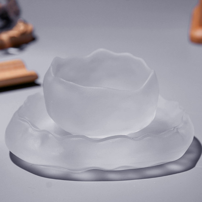 Chabey with a saucer Snow Cup (matte) No. 2