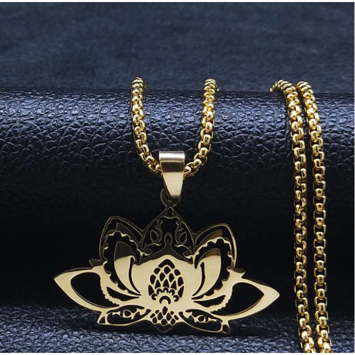 Lotus yellow metal with a chain 60 cm.