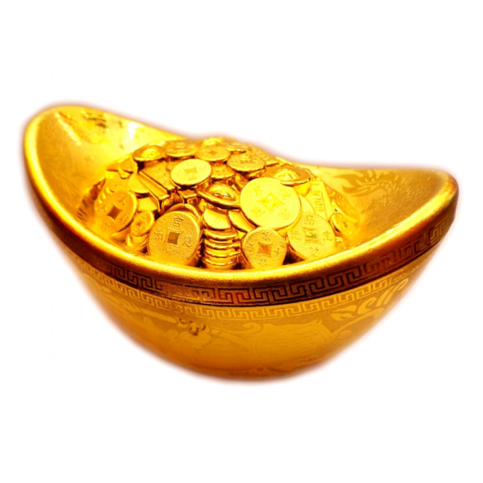 The cup of wealth is big. Plastic