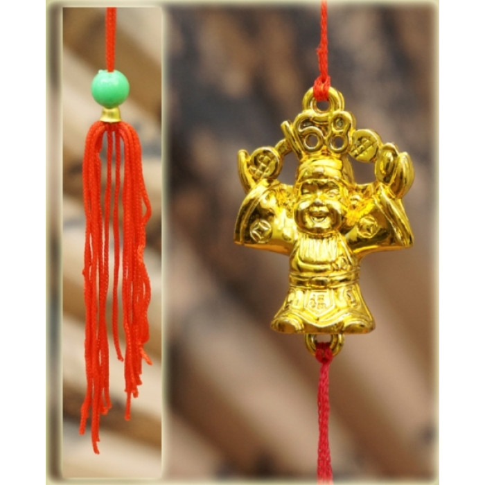Feng Shui plastic pendant with tassel Tai Sen + Coins