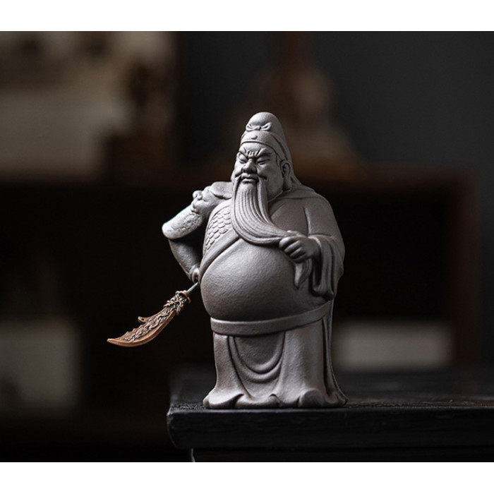 Guan Yu statuette dark brown